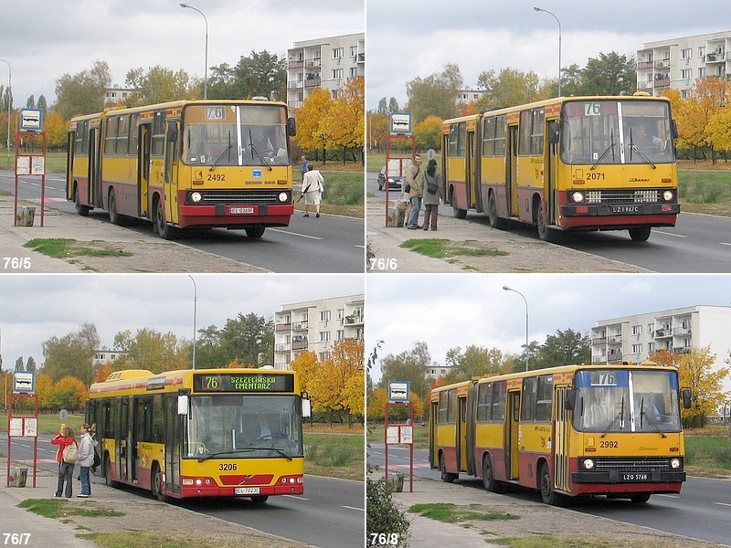 Obsługa linii 76 w dniu 24.10.2005 r. Brygady 5 - 8