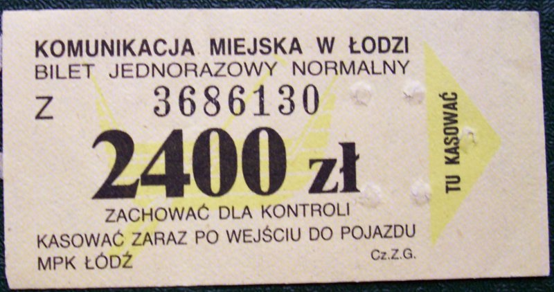 Bilet 2400 zł