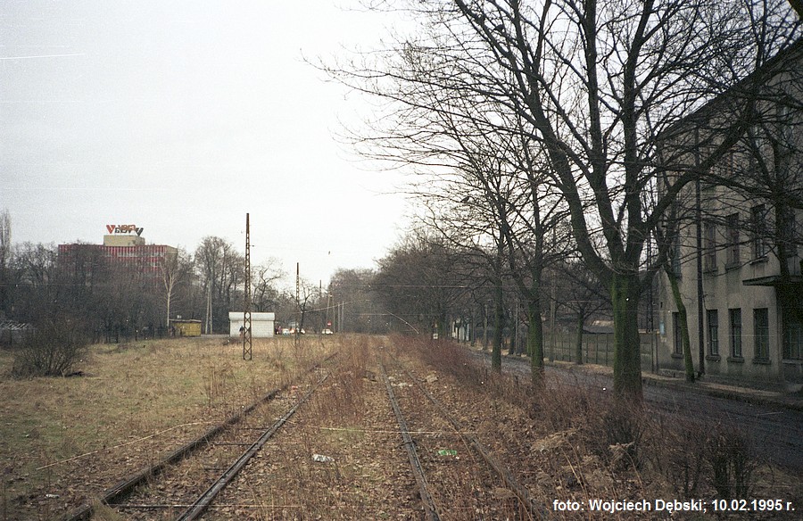 Nieczynna trasa na Nowe Złotno - ul. Cyganka; 10.02.1995 r.