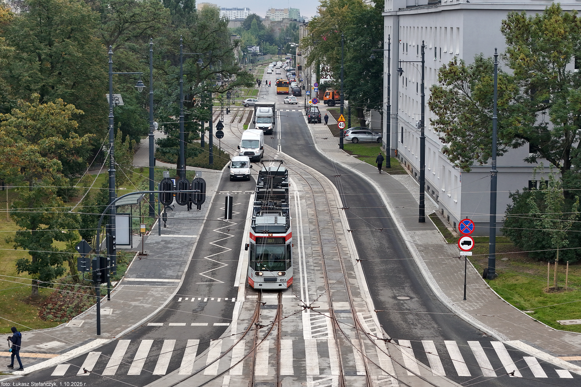 Otwarcie ruchu tramwajowego w osi północ-południe przez skrzyżowanie Przybyszewskiego/Kilińskiego /03