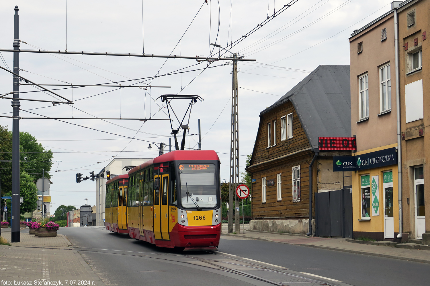 Północny początek trasy linii 45