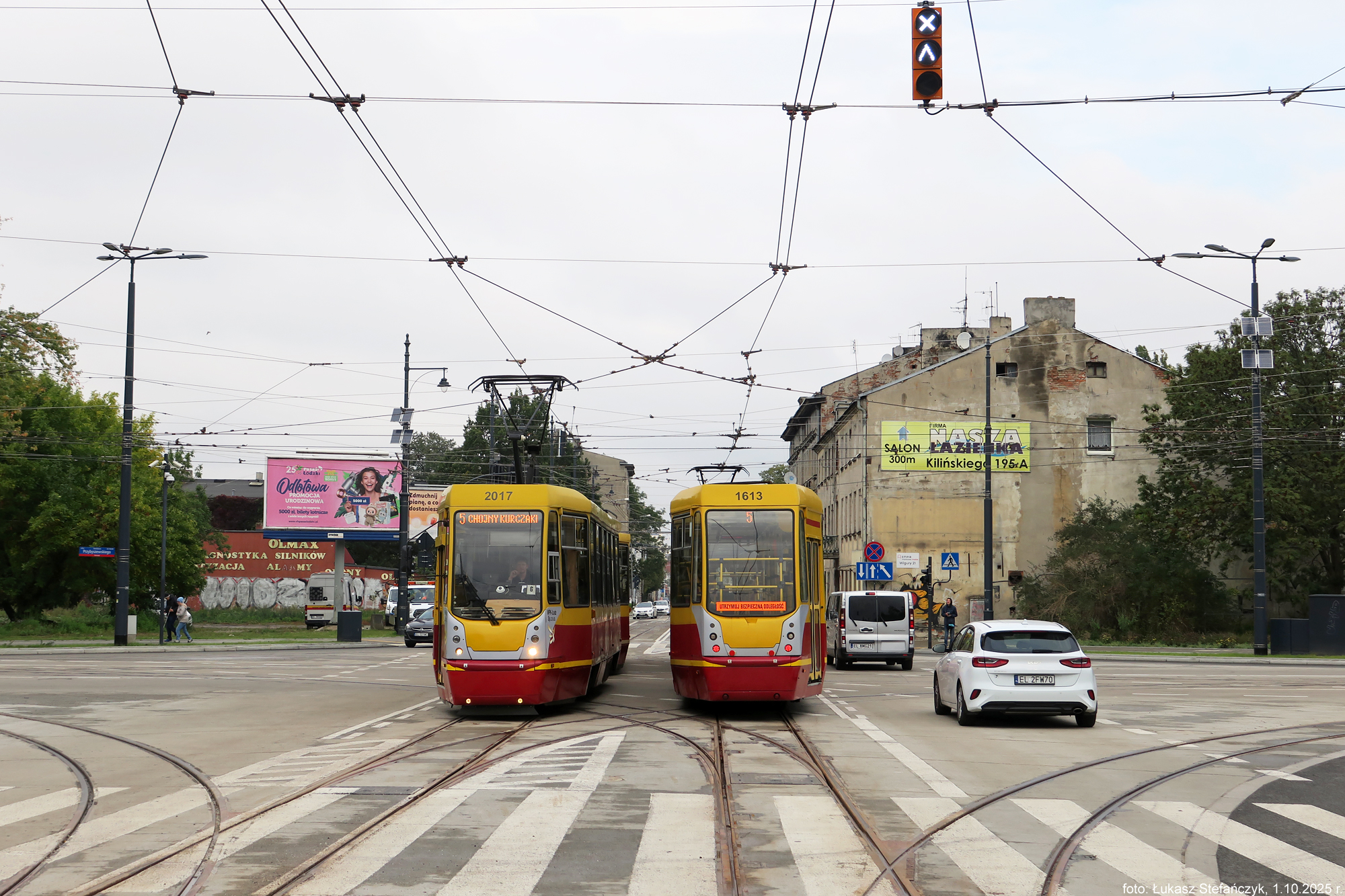 Otwarcie ruchu tramwajowego w osi północ-południe przez skrzyżowanie Przybyszewskiego/Kilińskiego /01