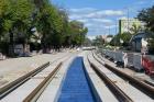 Postępy przy budowie linii tramwajowej w ul. Broniewskiego